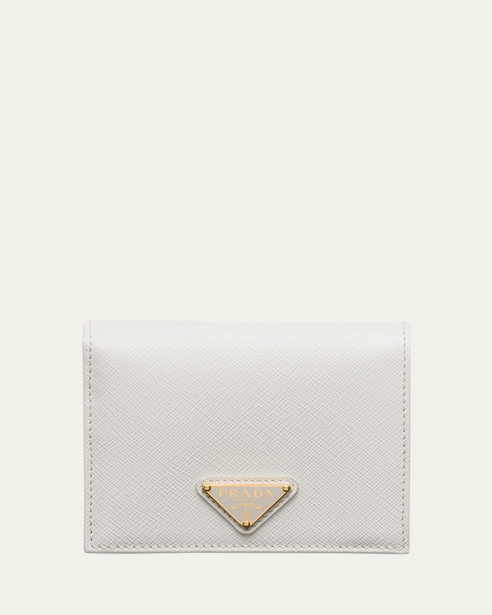 Small Saffiano Button Bifold Wallet